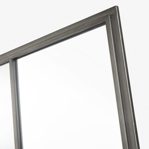 Dekoration Wandspiegel und Barock Spiegel | Spiegel aus gebürstetem Metall, 110x110cm - MZ64200