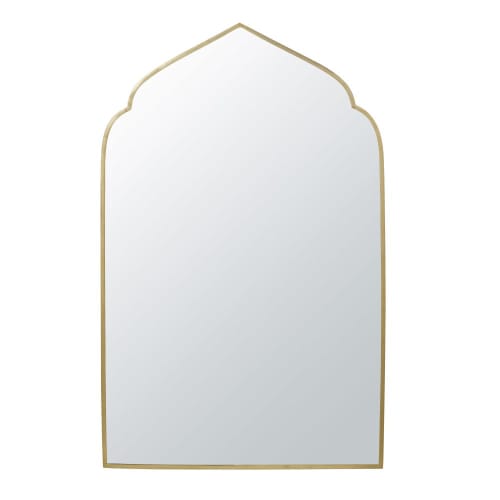 Spiegel aus goldfarbenem Metall, 76x120cm