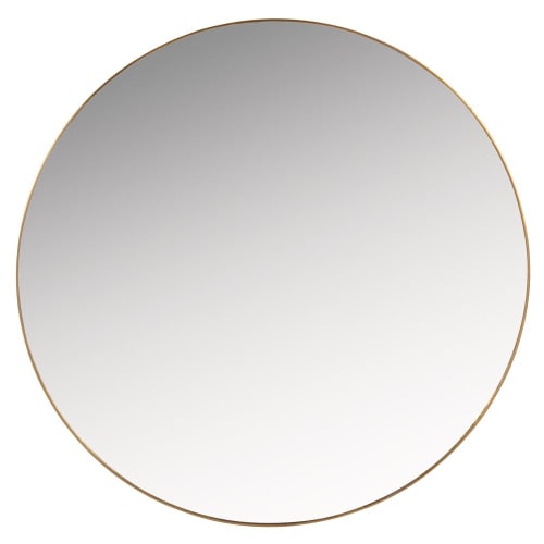 Dekoration Wandspiegel und Barock Spiegel | Spiegel aus goldfarbenem Metall, D40cm - HH93321