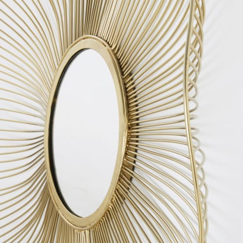 Dekoration Wandspiegel und Barock Spiegel | Spiegel aus goldfarbenem Metalldraht, 82x84cm - ZS21808