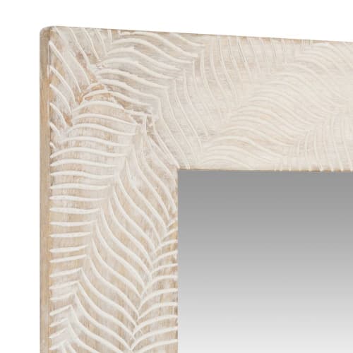 Dekoration Wandspiegel und Barock Spiegel | Spiegel aus Mangoholz, beige und weiß, 58x79cm - MF55961