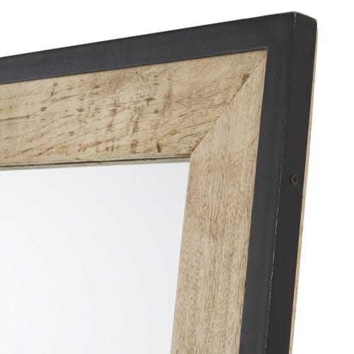 Dekoration Wandspiegel und Barock Spiegel | Spiegel aus Mangoholz und schwarzem Metall, 70x170cm - LO15495