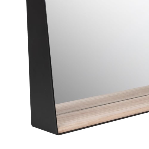 Dekoration Wandspiegel und Barock Spiegel | Spiegel aus Platanenholz, braun und schwarz, 55x75cm - GI57162