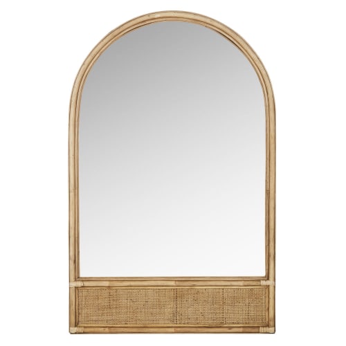 Dekoration Wandspiegel und Barock Spiegel | Spiegel aus Rattangeflecht, 76x119cm - BH66470