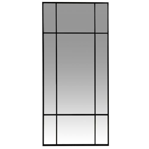 Dekoration Wandspiegel und Barock Spiegel | Spiegel aus schwarzem Metall, 50x110cm - QY16487