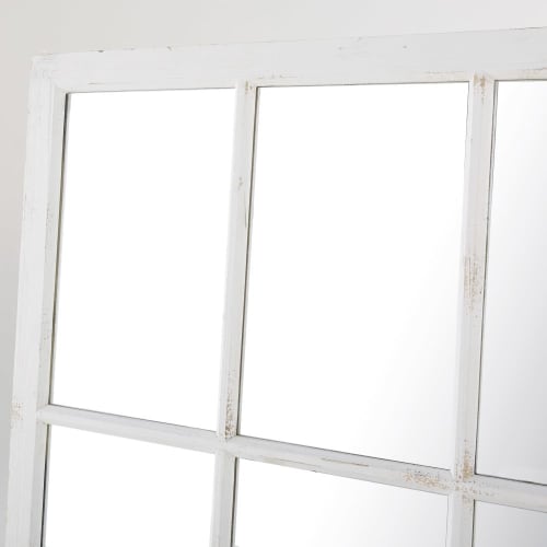 Dekoration Wandspiegel und Barock Spiegel | Spiegel in Fensteroptik aus Tannenholz, weiß 140x160 - PK33509