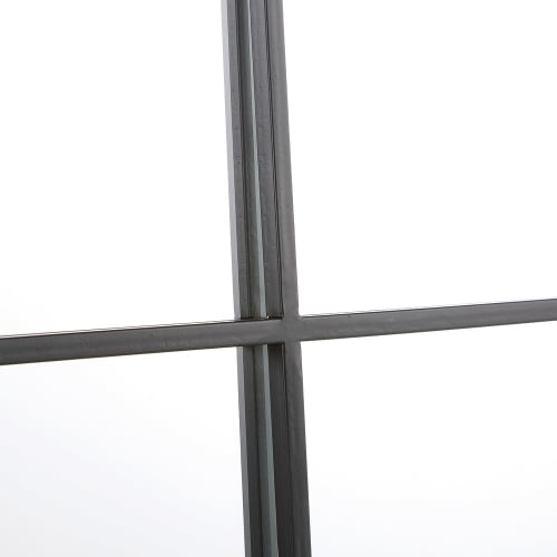 Dekoration Wandspiegel und Barock Spiegel | Spiegel in Fensteroptik mit schwarzem Metallrahmen 122x122 - ZE33460