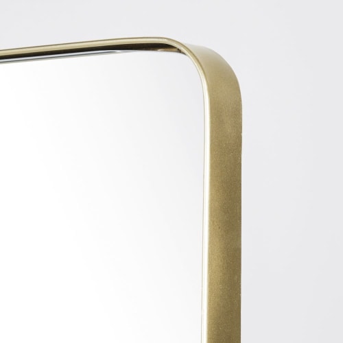 Dekoration Wandspiegel und Barock Spiegel | Spiegel mit abgerundeten Kanten und goldenem Metallrahmen 102x165 - WT81752