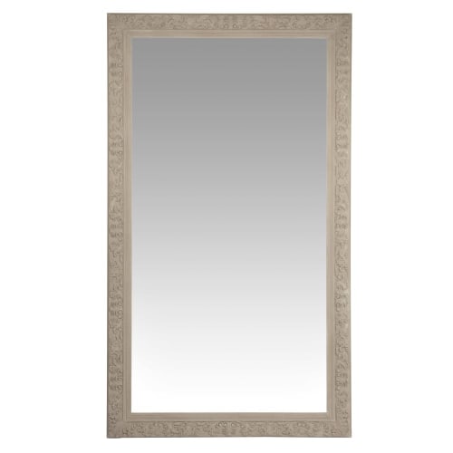 Dekoration Wandspiegel und Barock Spiegel | Spiegel mit beigefarbenem Schnitzrahmen 120x210 - GN42840