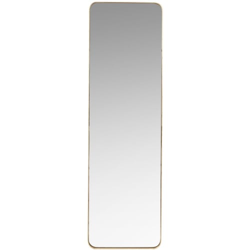 Dekoration Wandspiegel und Barock Spiegel | Spiegel mit mattgoldenem Metallrahmen 39x129 - DD27688