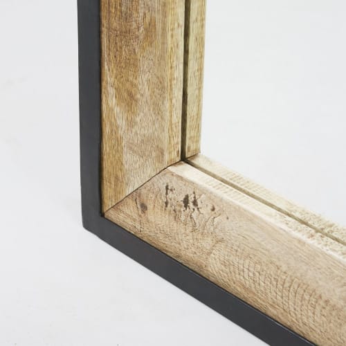 Dekoration Wandspiegel und Barock Spiegel | Spiegel mit Rahmen aus Mangoholz und schwarzem Metall 70x120 - CW17816