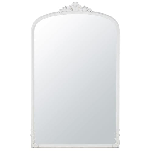 Dekoration Wandspiegel und Barock Spiegel | Spiegel mit weißem Zierrahmen, 118x194cm - FG90494