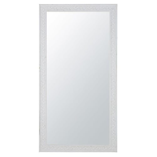 Dekoration Wandspiegel und Barock Spiegel | Spiegel mit weißem Zierrahmen, 90x170cm - QO14047