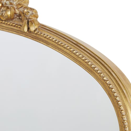 Dekoration Wandspiegel und Barock Spiegel | Spiegel mit Zierleisten, Harz und goldfarbenes Paulownienholz 98x108cm - WR16206