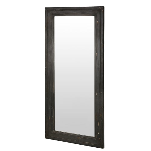 Dekoration Wandspiegel und Barock Spiegel | Spiegel mit Zierrahmen aus schwarzem Kiefernholz 80 x 175 - RW88425