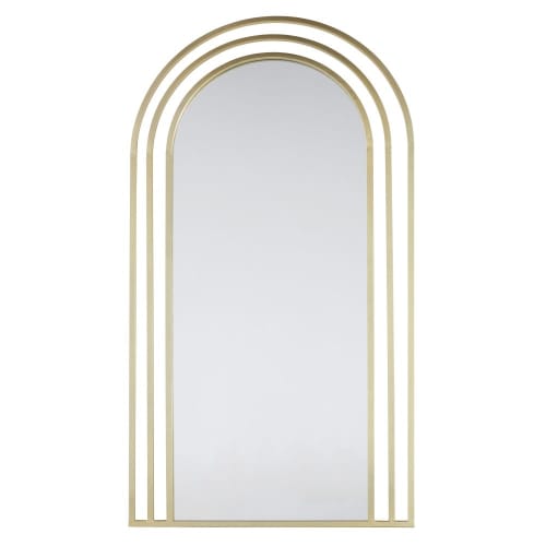 Spiegel mit zweiteiligem Rahmen aus goldfarbenem Metall, 88x164cm
