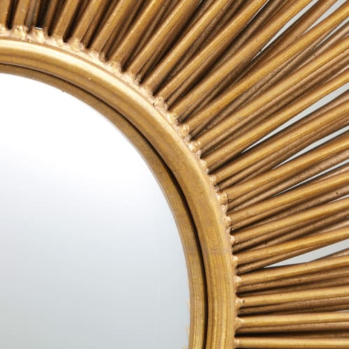 Dekoration Wandspiegel und Barock Spiegel | Spiegel 'Sonne' mit goldfarbenem Metallrahmen, D101 - GT18714