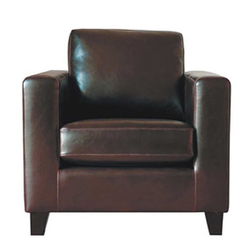 Split Leather Armchair In Chocolate, Chocolate Brown Leather Chair