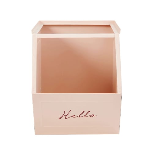 Stackable Pastel Pink Metal Storage Crate Noxie Maisons du Monde
