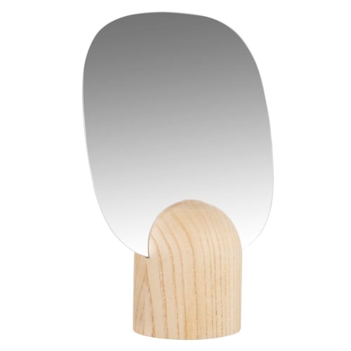 Dekoration Wandspiegel und Barock Spiegel | Standspiegel aus Metall und Götterbaum, beige, 20x29cm - VR56902