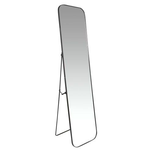 Dekoration Wandspiegel und Barock Spiegel | Standspiegel aus schwarzem Metall, 41x157cm - JI24322