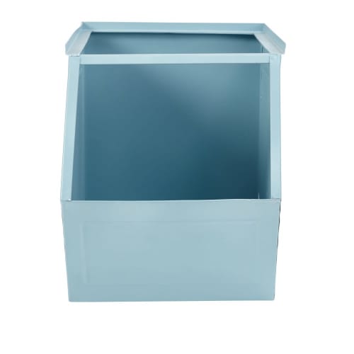 Stapelbare Aufbewahrungskiste aus blauem Metall Noxie | Maisons du Monde