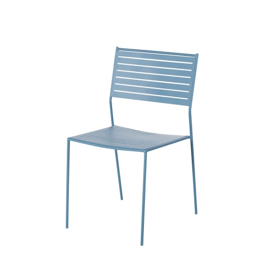 Garten Gartenstühle | Stapelbarer Gartenstuhl aus blauem Stahl - SX72074