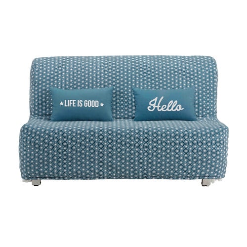Star Print Teal Blue Futon Sofa Bed Cover