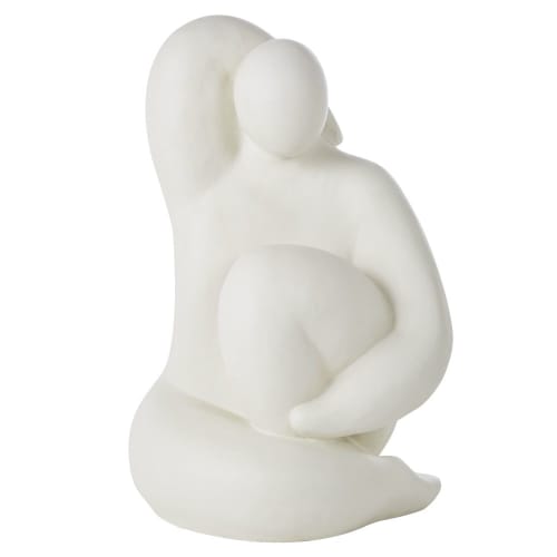Statua bianca di donna seduta alt. 53 cm