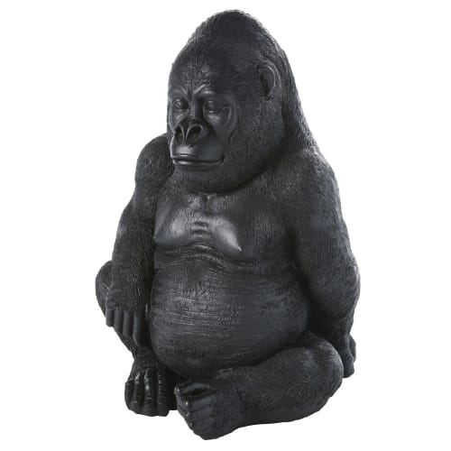 Statua gorilla nera, H 42 cm