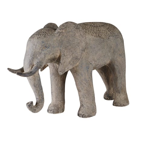 Déco Bustes et statues | Statue éléphant grise H55 - GN65029