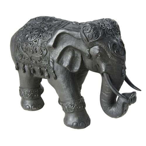 Statuette éléphant noire H34 Rosie Maisons du Monde