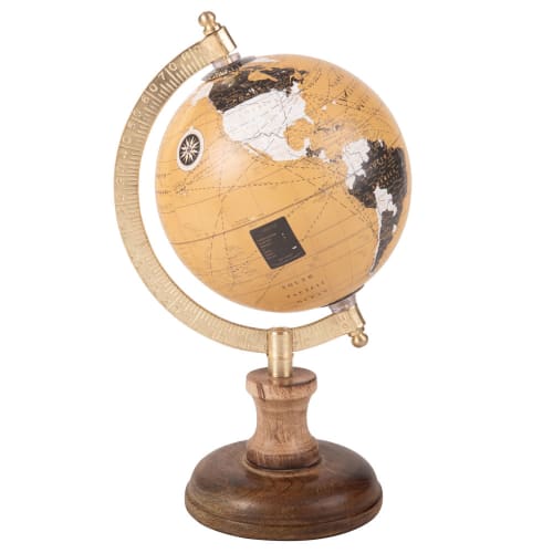 Déco Globes | Statuette globe terrestre carte du monde H23 - LU03625