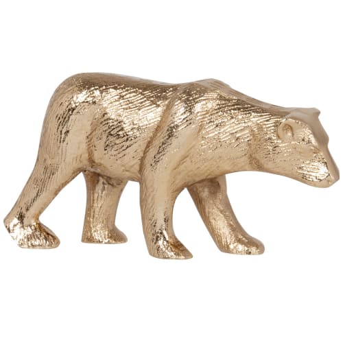 Statuette ours en métal doré H9