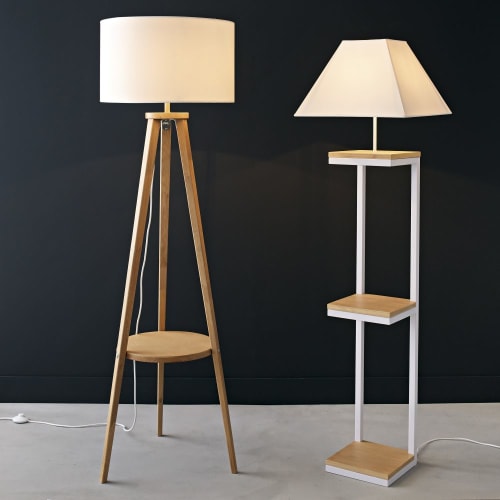 Stehlampe aus Metall und Baumwolle, H158, weiß Kenneth | Maisons du Monde