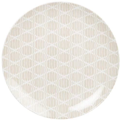 Tableware Dinner plates & dining sets | Stoneware dinner plate with ivory and khaki green graphic print - WL90555