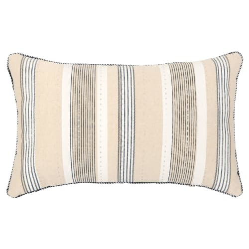 Striped Linen Cushion Cover with Pattern 30x50 Luanco | Maisons du Monde