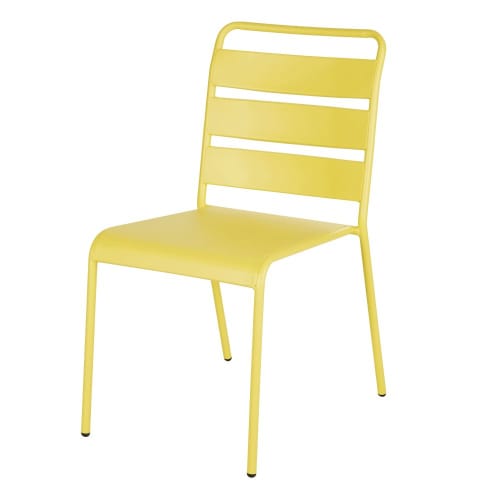 Garten Gartenstühle | Stuhl aus gelbem Metall - VE18717