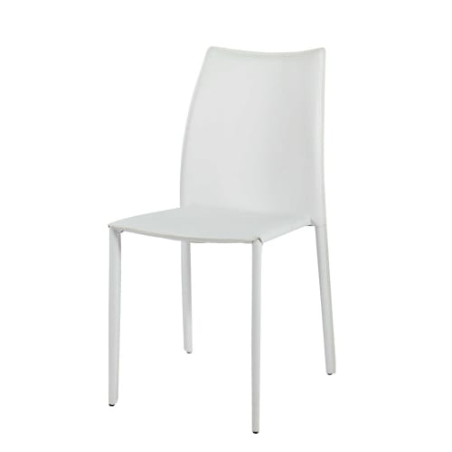 Stuhl aus Lederfaserstoff, weiß
