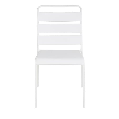 Garten Gartenstühle | Stuhl aus weißem Metall - PH49655