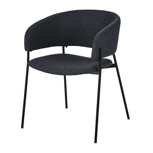 Möbel Stühle und Esszimmerstühle | Stuhl mit Armlehne für die Nutzung, Samtbezug grau - ZI18376
