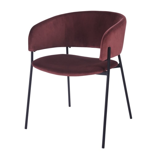 Business Stühle | Stuhl mit Armlehne für die Nutzung, Samtbezug terrakotta - VD40337