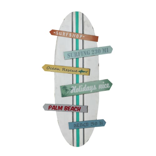 Surfboard Wall Decoration Multicoloured 45x90 Surfing Maisons