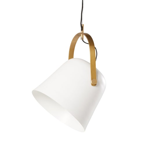 Suspension Orientable En Metal Blanc Et Anse Doree Bell Maisons Du Monde