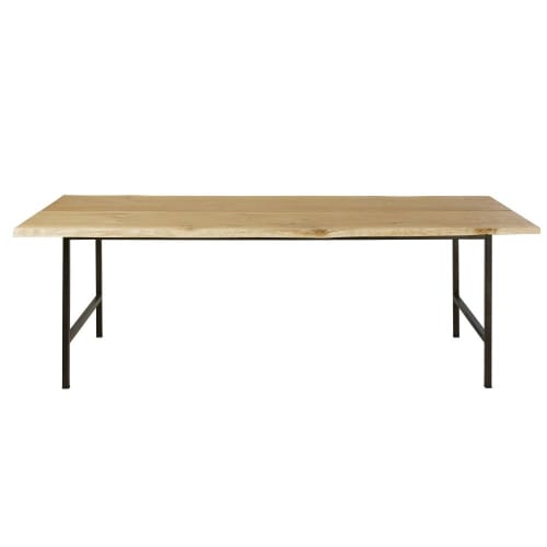 Table A Manger 8 Personnes En Chene Massif Et Metal Noir Magnus