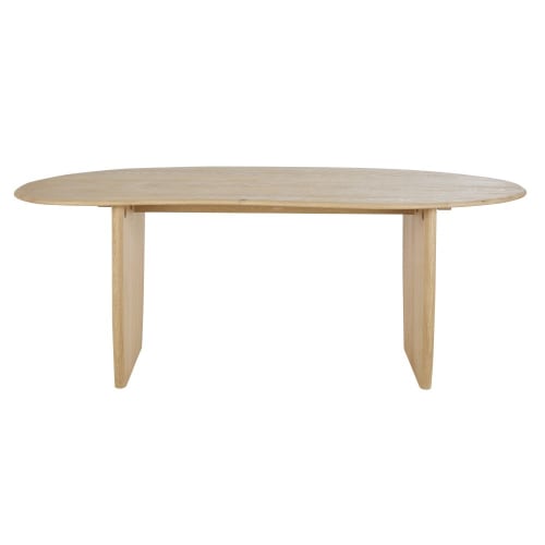 Table à manger en bois de chêne massif beige 6/8 personnes L200 | Maisons du Monde