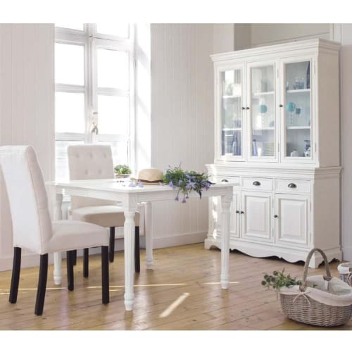 Table A Manger Extensible 4 A 8 Personnes Blanche L100 180 Louis Maisons Du Monde