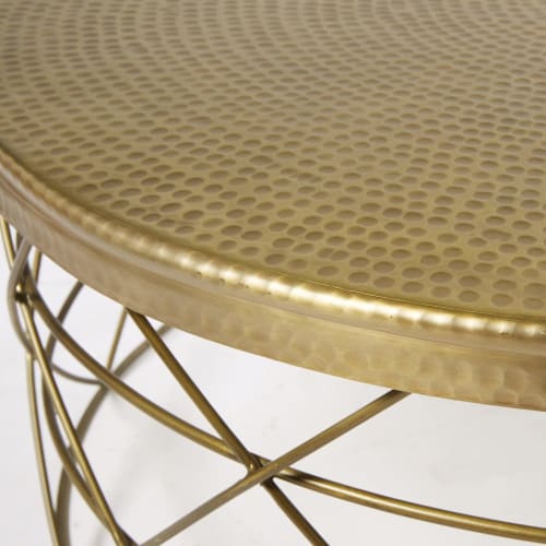 Meubles Tables basses | Table basse en aluminium et métal doré - SB19205