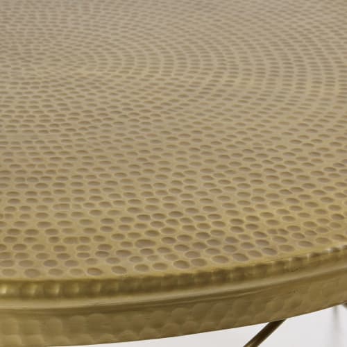 Meubles Tables basses | Table basse en aluminium et métal doré - SB19205