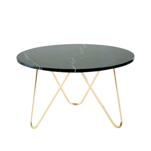 Table basse en marbre noir et métal doré